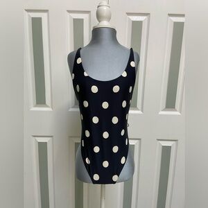 Black and white polkadot one piece billabong swimsuit